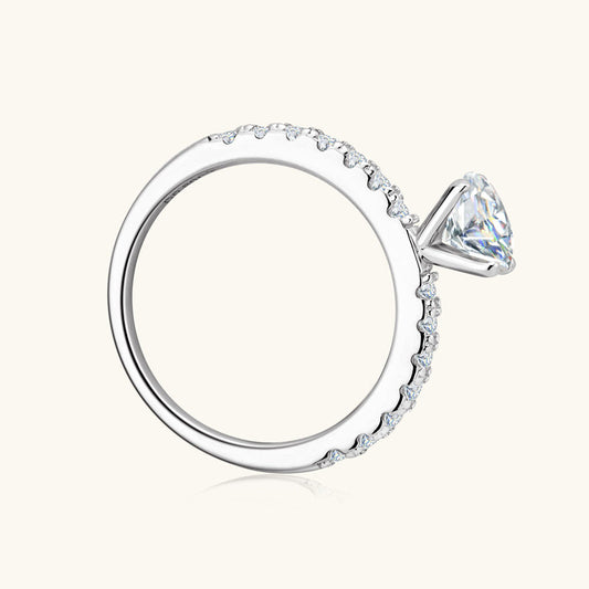 Dainty 925 Silver Pave Band Moissanite Ring

