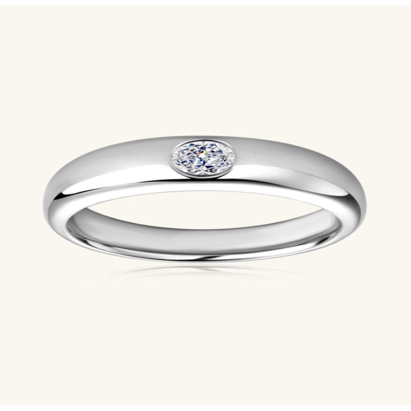 Dainty Solitaire Oval Cut Wedding Ring

