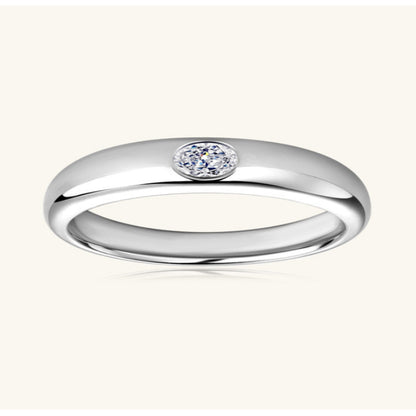 Dainty Solitaire Oval Cut Wedding Ring


