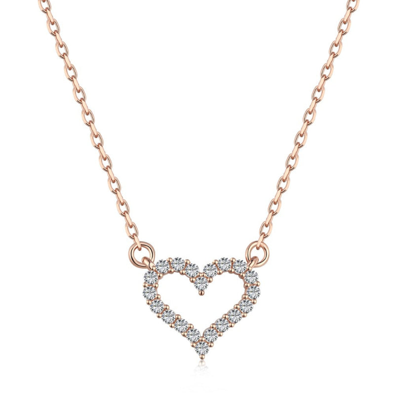 Glimmering Heart Dangle Necklace

