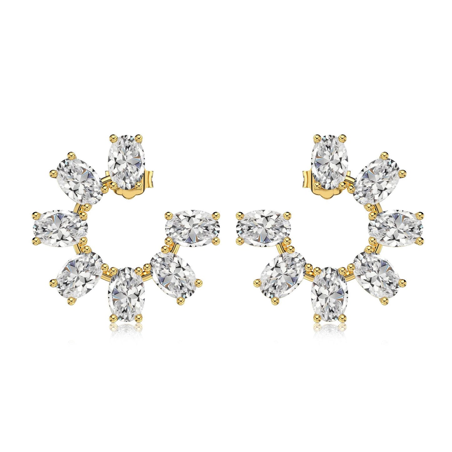 Elegant Sun Flower Stud Earrings