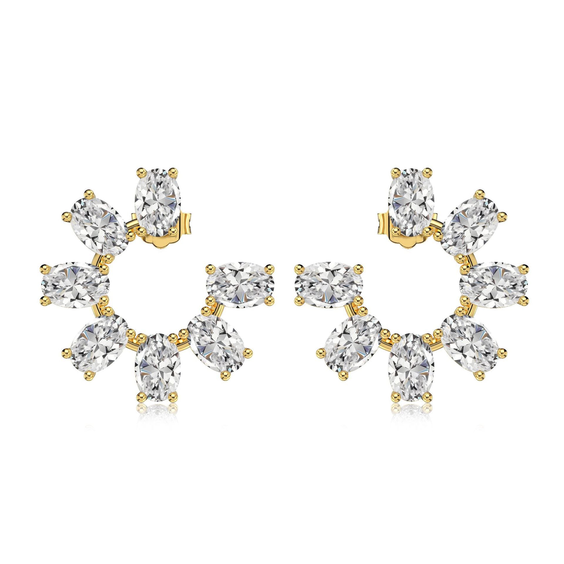 Elegant Sun Flower Stud Earrings