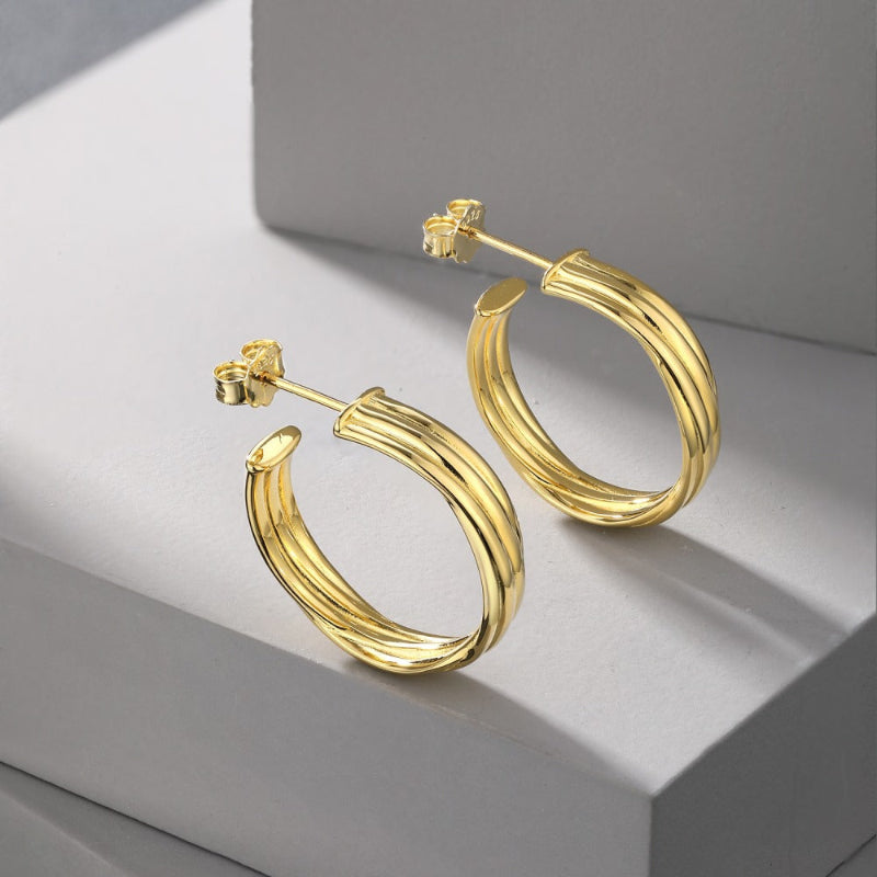 Unique Textured Hoop Earrings

