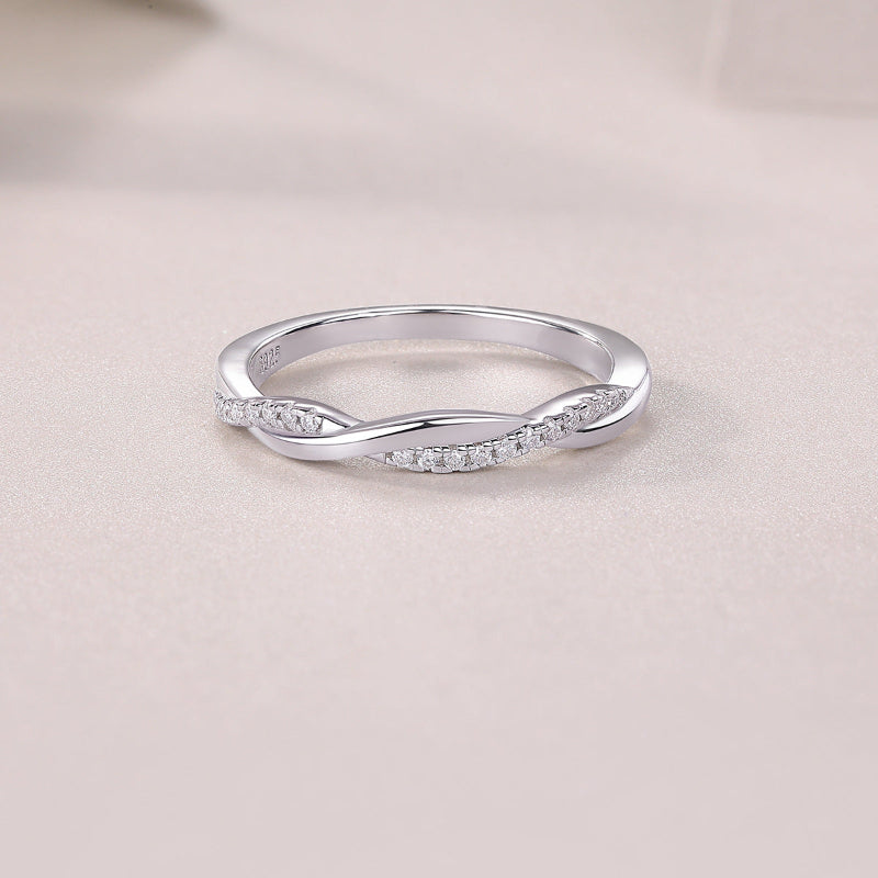 Dainty Moissanite Infinity Engagement Band

