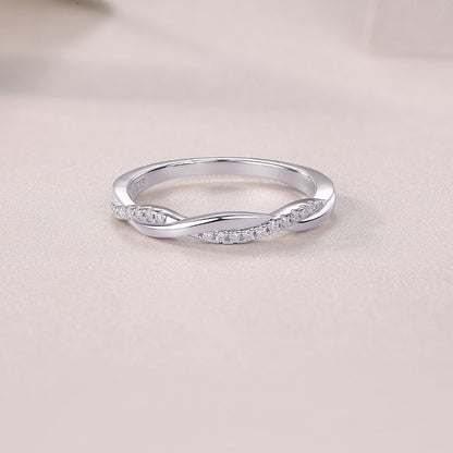 Dainty Moissanite Infinity Engagement Band


