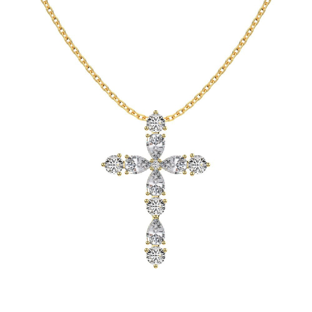 Elegant Waterdrop Cross Necklace