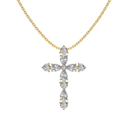 Elegant Waterdrop Cross Necklace