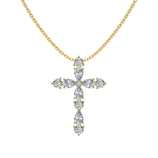 Elegant Waterdrop Cross Necklace