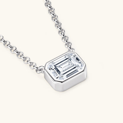 Gold Vermeil Emerald-Cut Moissanite Pendant

