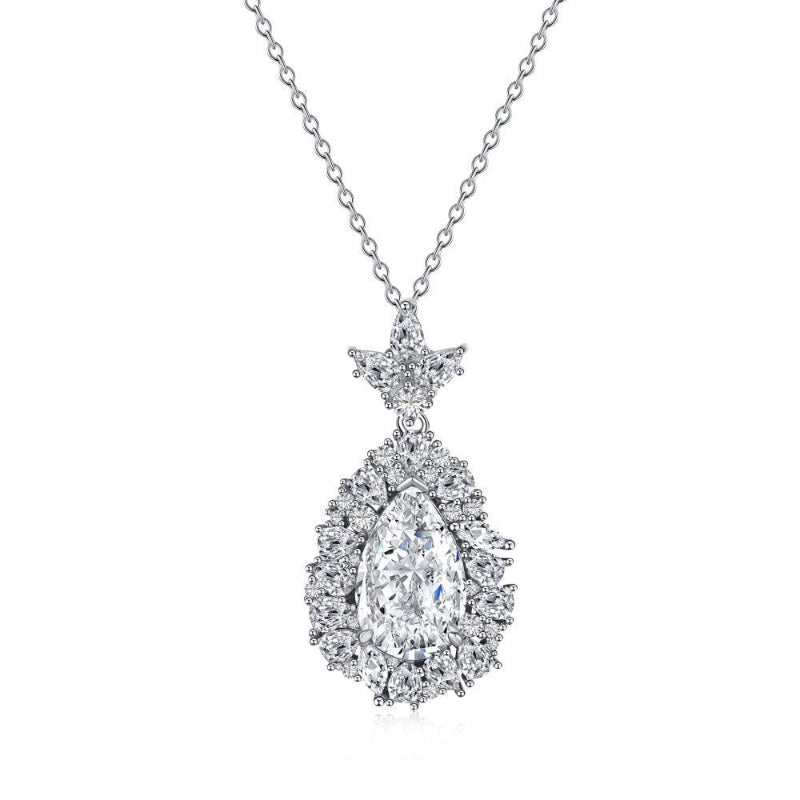 Glimmering Green Tear Necklace

