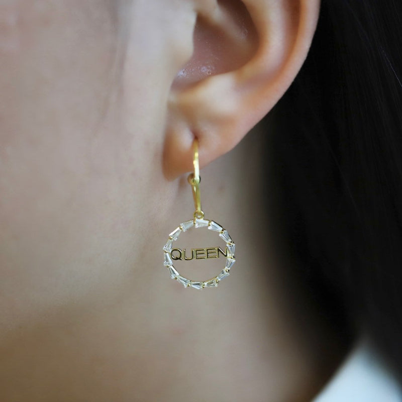 Fashion "QUEEN" Drop Earrings

