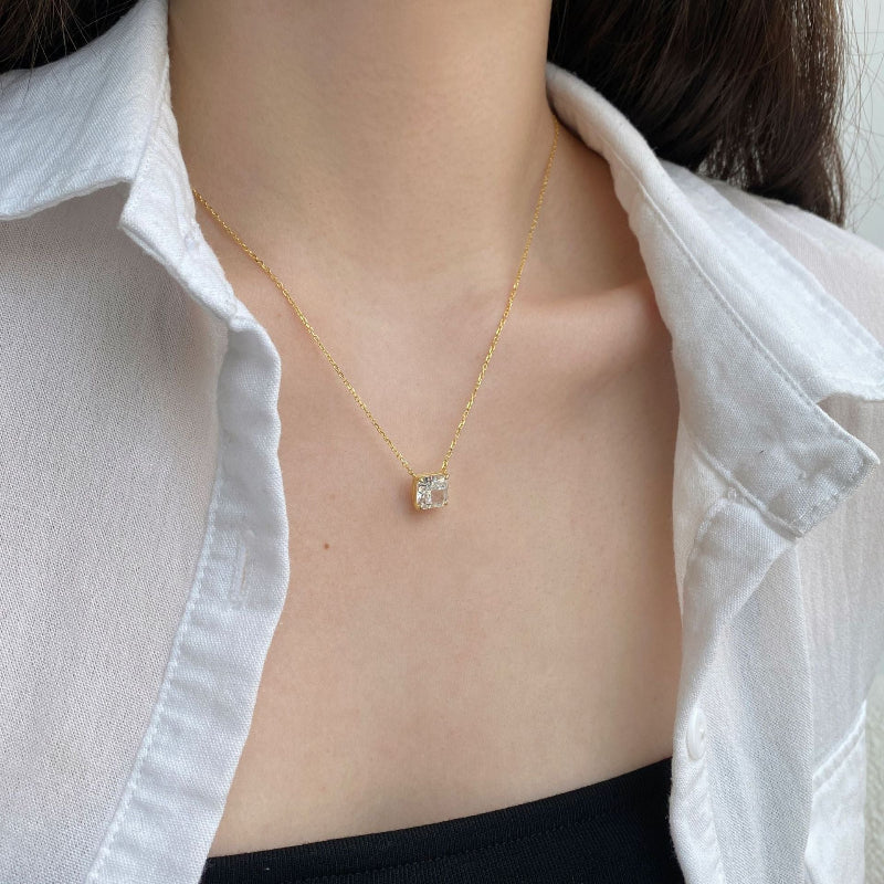 Sophisticated Square Zirconia Pendant