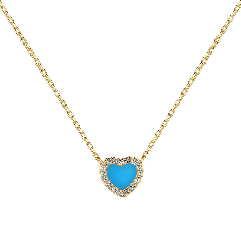 blue love heart necklace