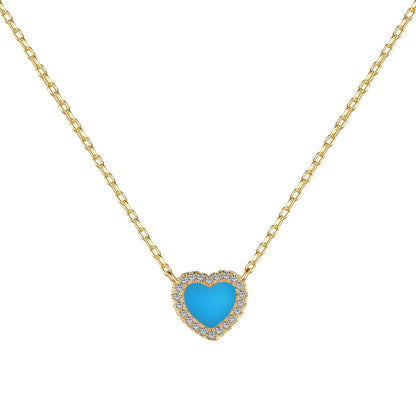 blue love heart necklace