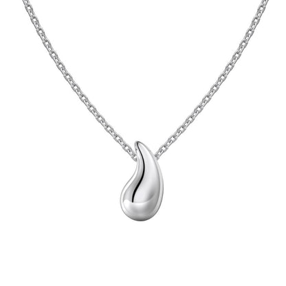 Contemporary Polished Silver Drop Pendant

