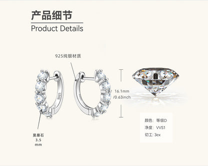Exquisite Moissanite Channel Set Huggies


