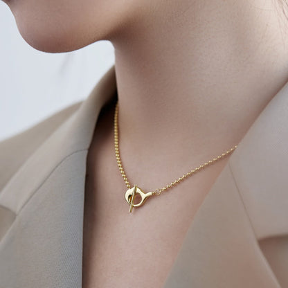 Sleek and Simple Gold Ball Necklace

