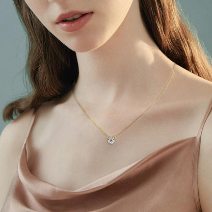 Simple Prong Set Moissanite Necklace

