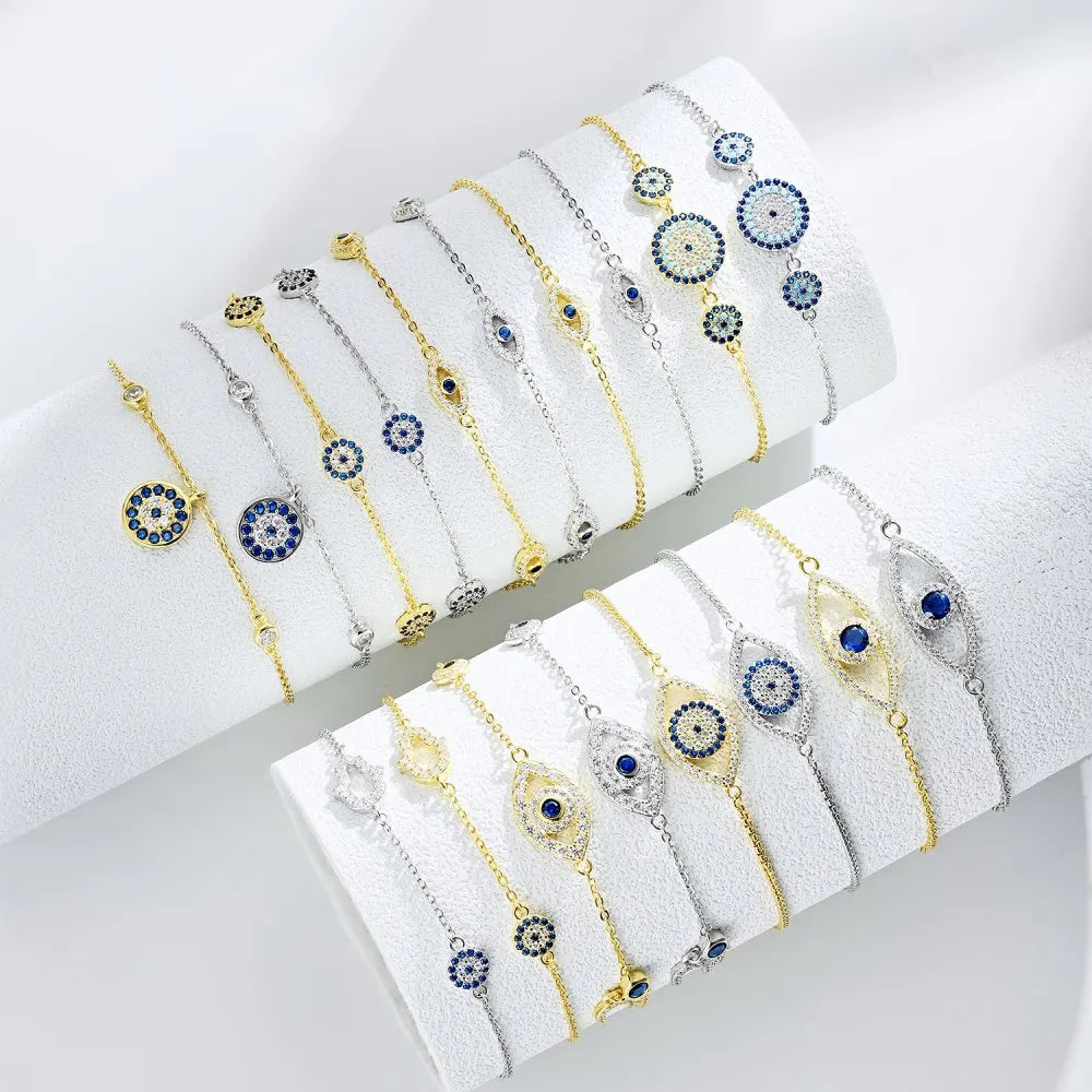 Blue Evil Eye Bracelet with Hamsa Hand