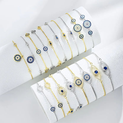 Blue Evil Eye Bracelet with Hamsa Hand