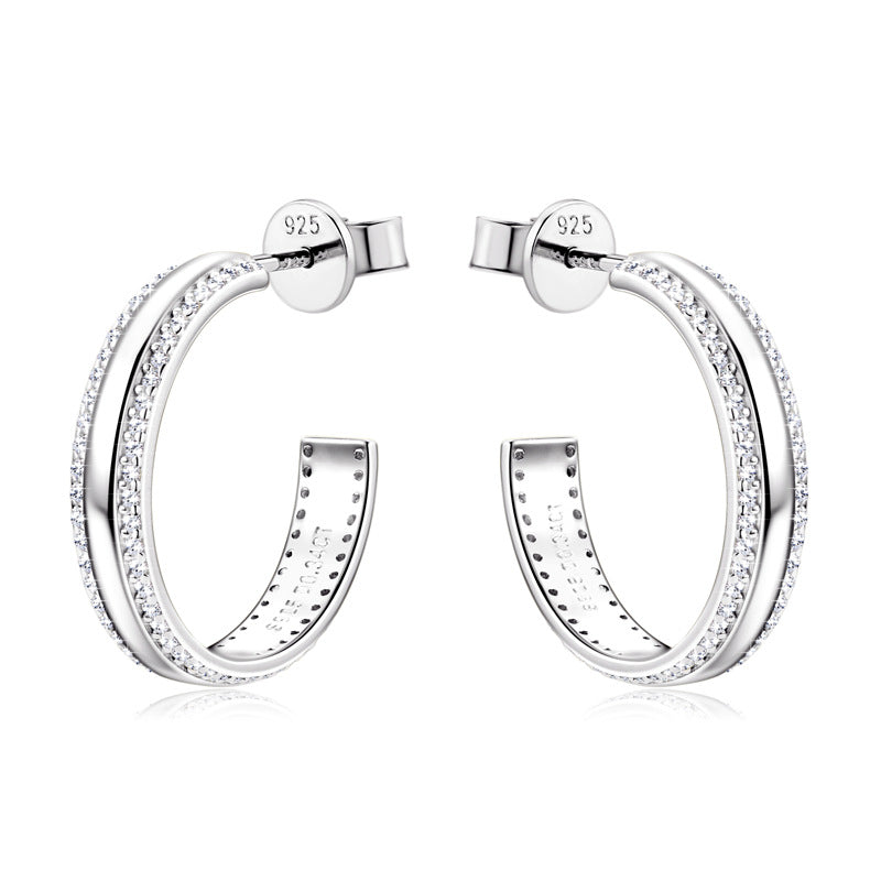 Everyday Moissanite Half Hoop Earrings

