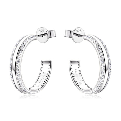Everyday Moissanite Half Hoop Earrings

