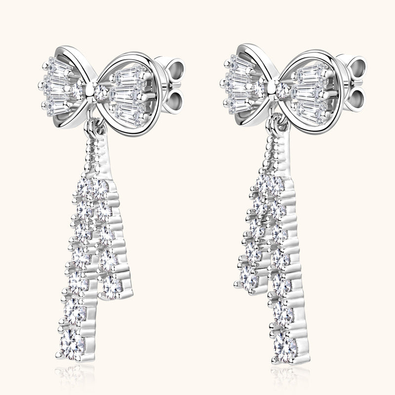 Everyday Moissanite Bow Drop Earrings

