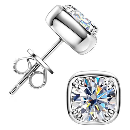 Hypoallergenic Sterling Silver Moissanite Studs

