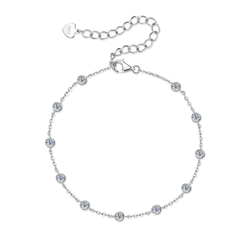 Adjustable Length Bezel Set Bracelet

