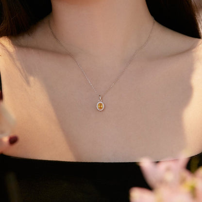 Bezel Set Yellow Stone with Sparkle

