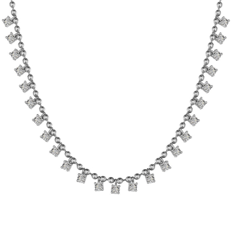 Gold Tone Crystal Line Necklace

