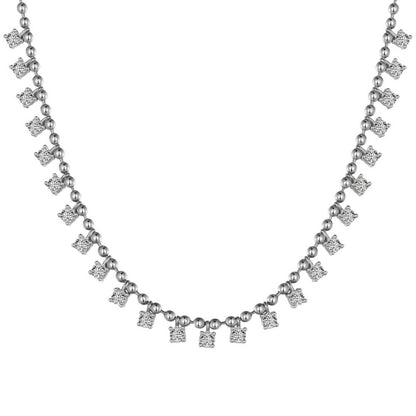 Gold Tone Crystal Line Necklace

