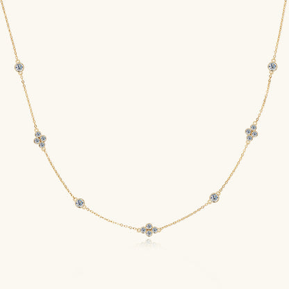Pure Silver Moissanite Lariat Style Necklace

