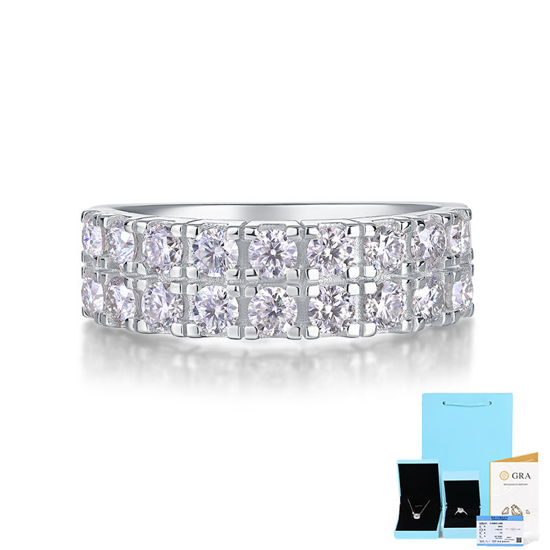 Dazzling 18-Stone Moissanite Wide Band

