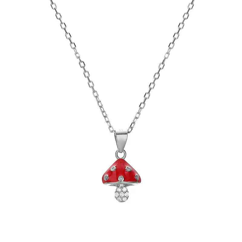 diamond mushroom necklace