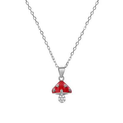 diamond mushroom necklace