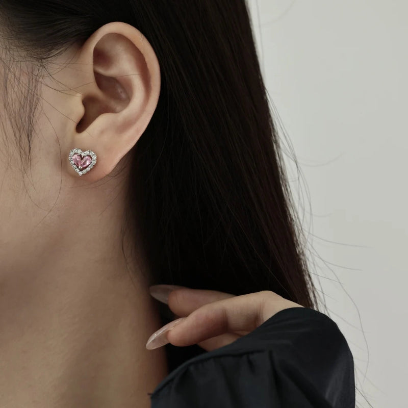 Princess Pink Heart Earrings

