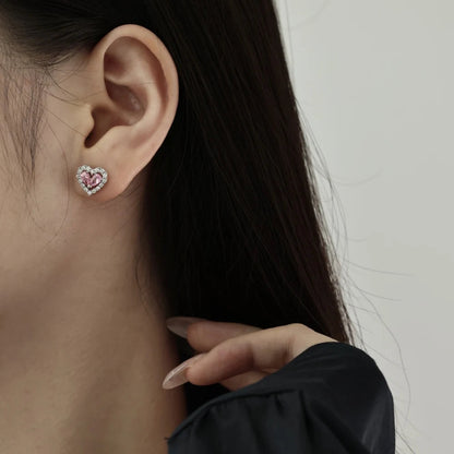 Princess Pink Heart Earrings

