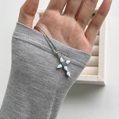 Luxurious Look Opal Cross Pendant