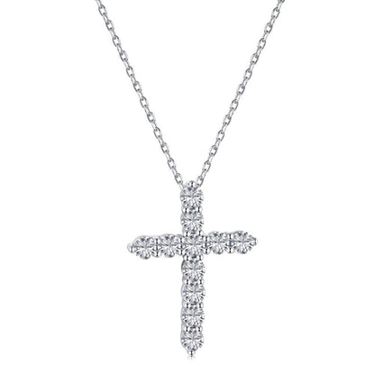 Unique Prong-Set CZ Cross Pendant

