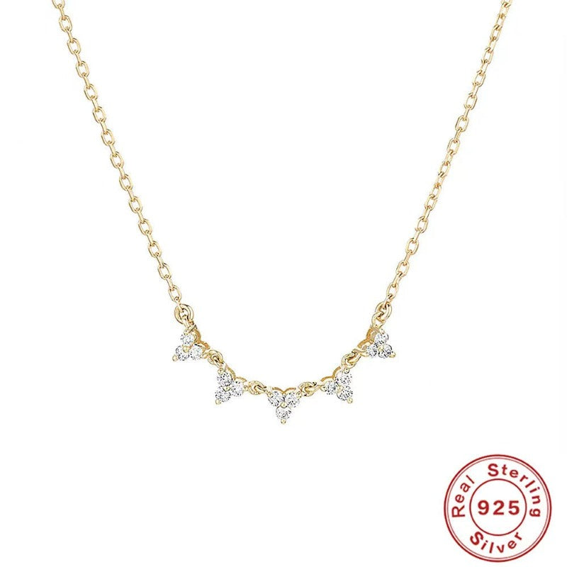 dainty diamond necklace silver