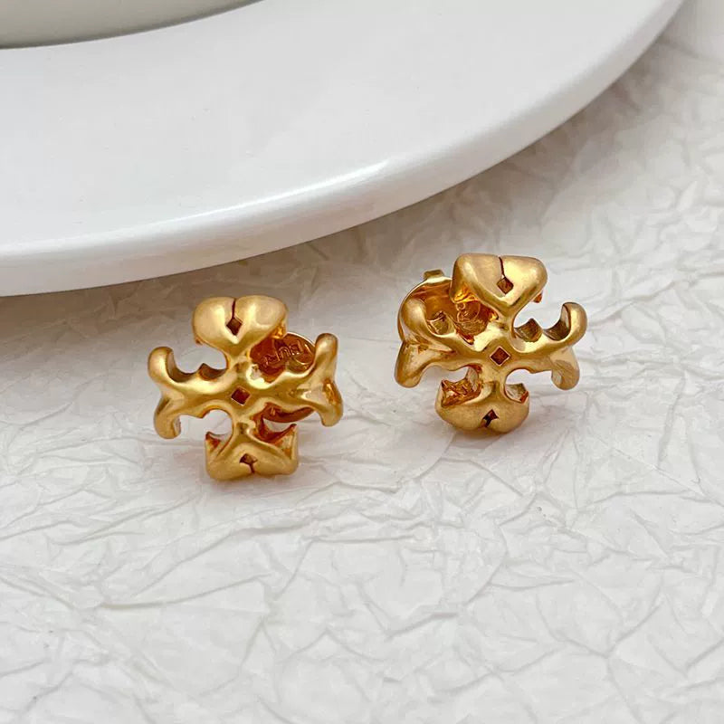 Polished Gold Designer Studs

