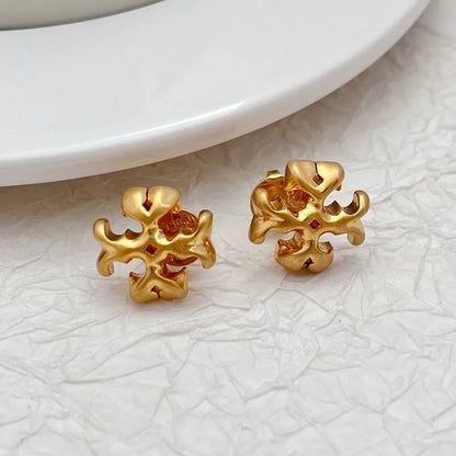 Polished Gold Designer Studs

