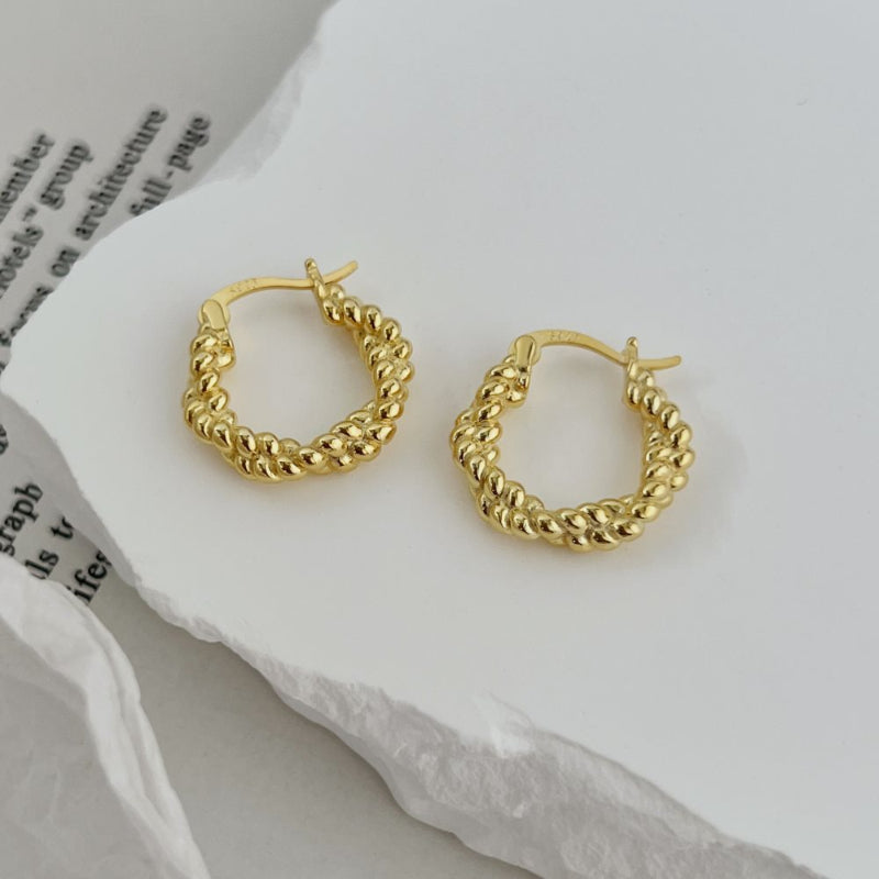 Simple Braided Gold Earrings

