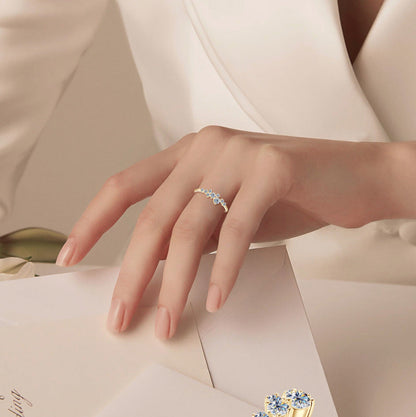 Asymmetrical Moissanite Gemstone Ring

