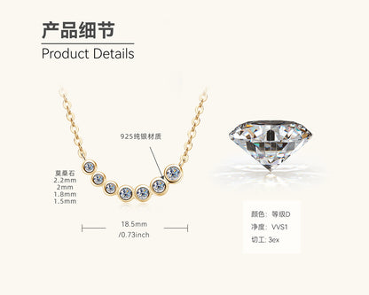 Everyday Moissanite Curved Bar Pendant

