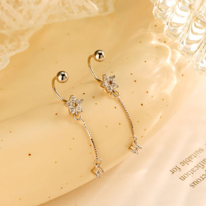 Zirconia Flower Drop Earrings

