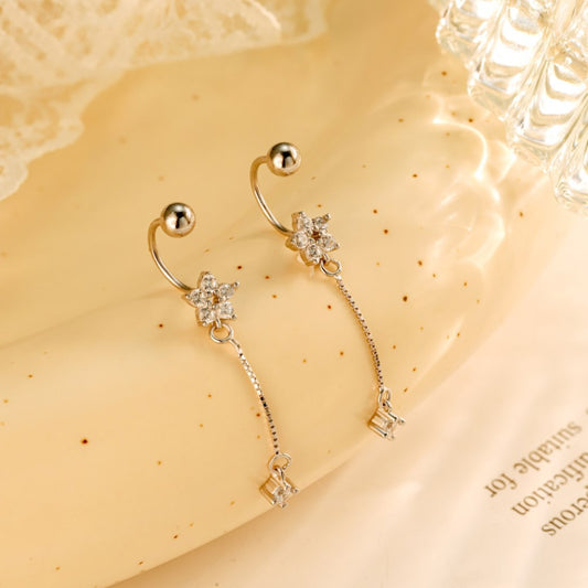 Zirconia Flower Drop Earrings


