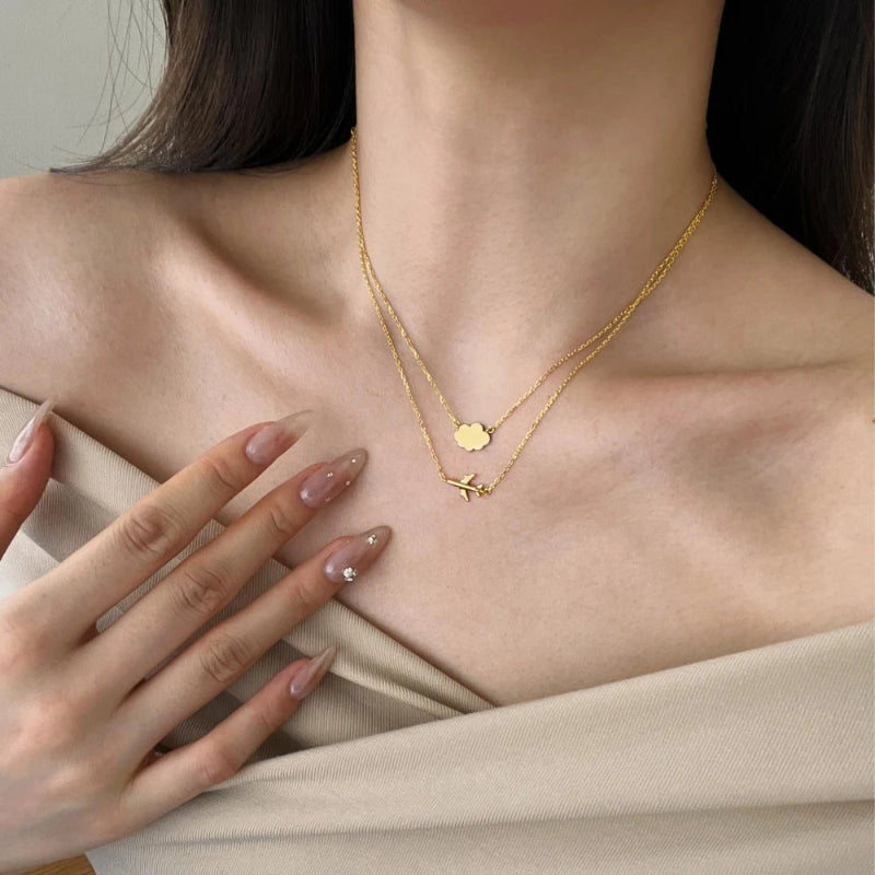 Aviation Inspired Double Necklace


