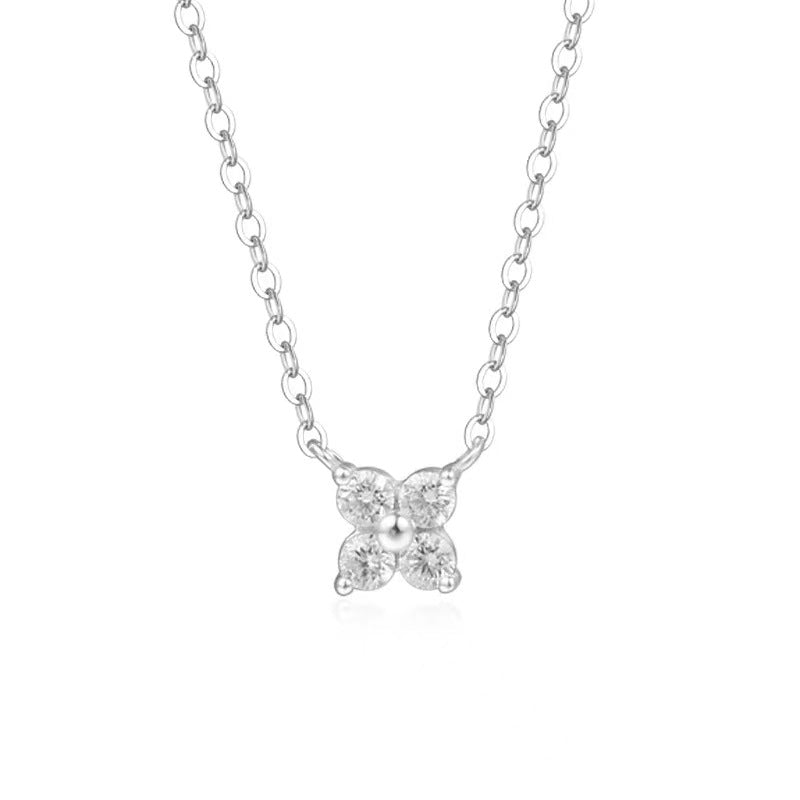 quatrefoil necklace white gold